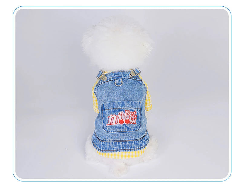 100% Cotton Dog Denim Vest Cat Sleeveless Coverall Spring Summer Puppy Clothing Fashion Style