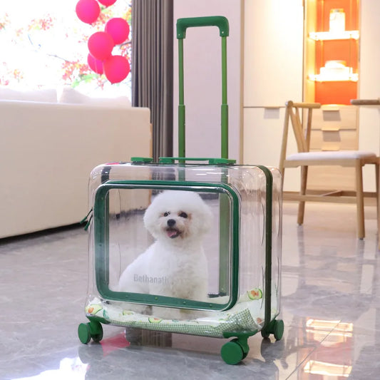 Cubierta de carrito para mascotas, burbuja de salida, transportadores y cochecitos transparentes, cabina de transporte, bolsa de maleta para gato, accesorios de productos para mascotas