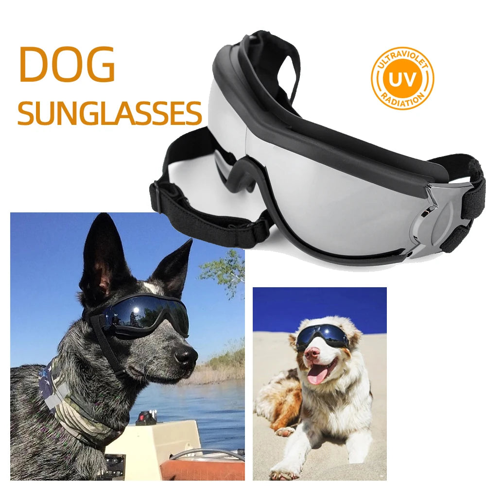 Gafas de sol para perros Gafas para perros Correa ajustable para viajes Esquí y antivaho Gafas de nieve para perros Gafas para mascotas para accesorios para perros medianos a grandes