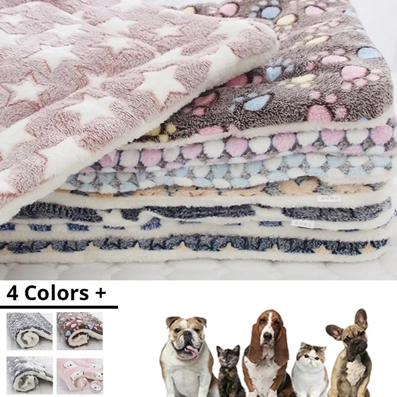 Soft Fluffy High Quality Pet Blanket Cute Cartoon Pattern Pet Mat Warm and Comfortable Blanket for Cat Dogs