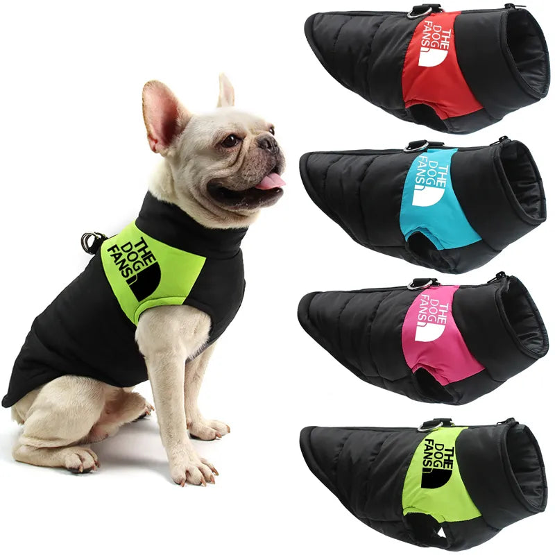 Vêtements chauds d'hiver pour animaux de compagnie, tenue, gilet pour animaux de compagnie, veste à fermeture éclair, manteaux imperméables pour petits, moyens et grands chiens, bouledogue français Labrador