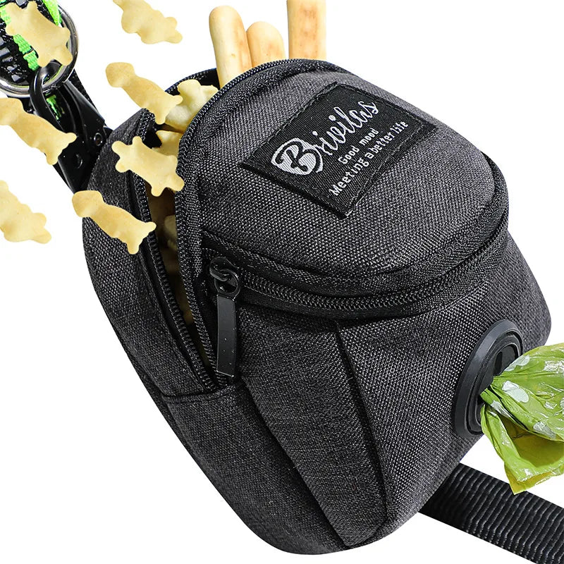 Bolsa portátil para entrenamiento de perros, bolsa para golosinas para perros al aire libre, snack para cachorros, recompensa en la cintura, dispensador de excrementos para perros, accesorios para mascotas