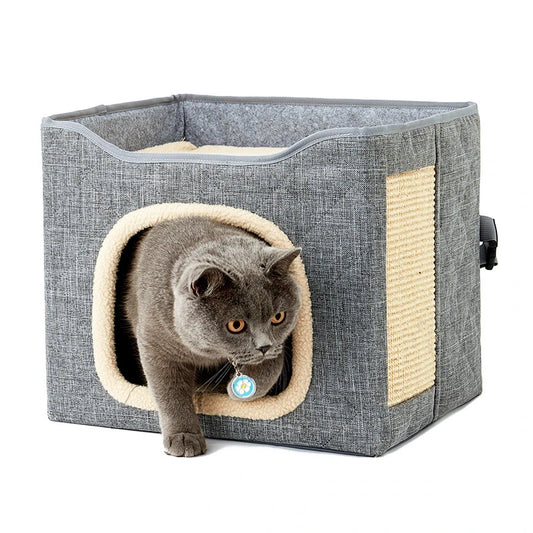 Casa plegable para gatos, nido de viaje portátil, vehículo para gatos, descanso para dormir, cueva, nido, cama multifunción para mascotas