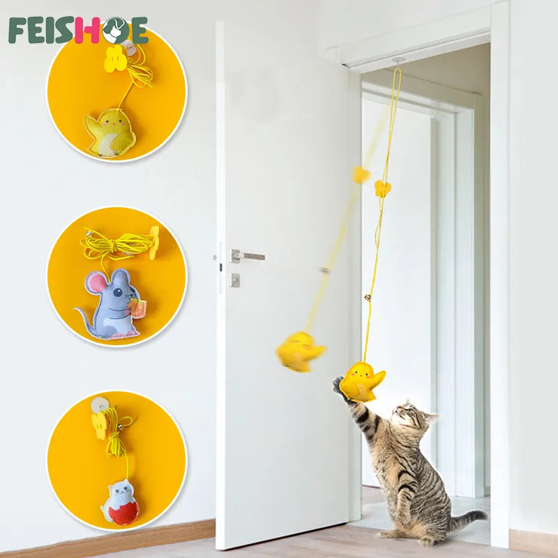 Jouet interactif pour chat, Simulation suspendue, jouet amusant et interactif pour chaton, baguette Teaser, fournitures pour chat