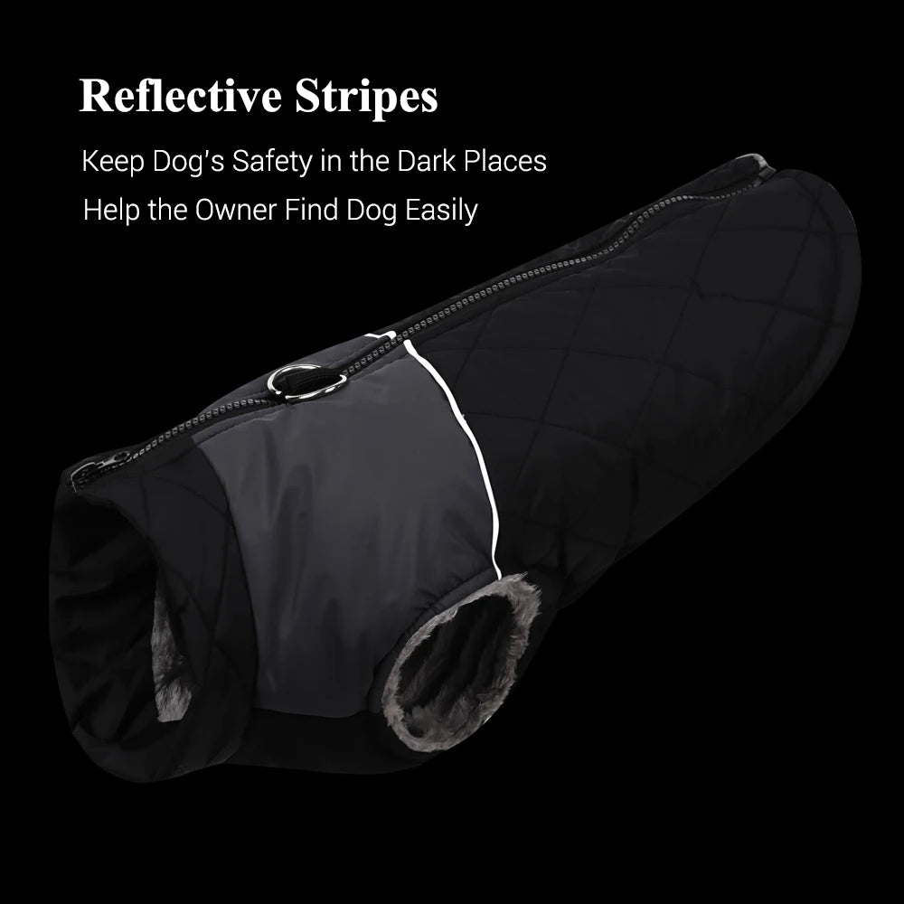 Chaqueta con cremallera para perros pequeños, medianos y grandes, abrigo acolchado cálido de invierno para mascotas, ropa reflectante impermeable para cachorros al aire libre, Labrador