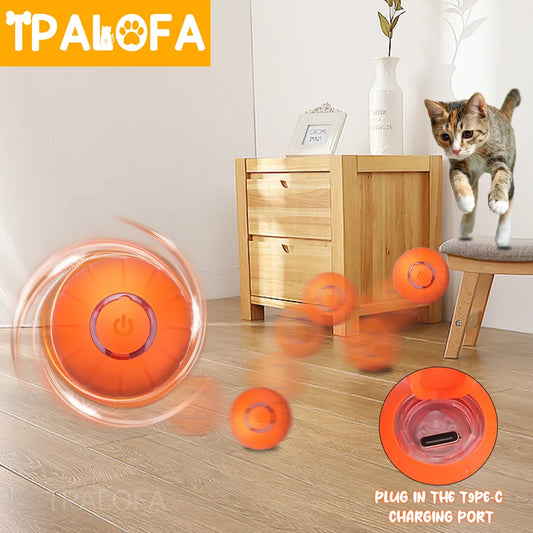 Juguete de Gato elegante para mascotas, pelota eléctrica de rebote automático para gatos, juguetes interactivos de silicona para gatos, juguetes para gatitos con movimiento automático para jugar en interiores