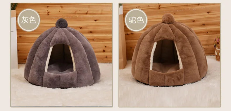 Lit chaud et confortable pour chat, lit d'hiver pour chats, maison pour chien, canapé pour animaux de compagnie, petit tapis confortable, grotte profonde, nid d'intérieur pour animaux de compagnie