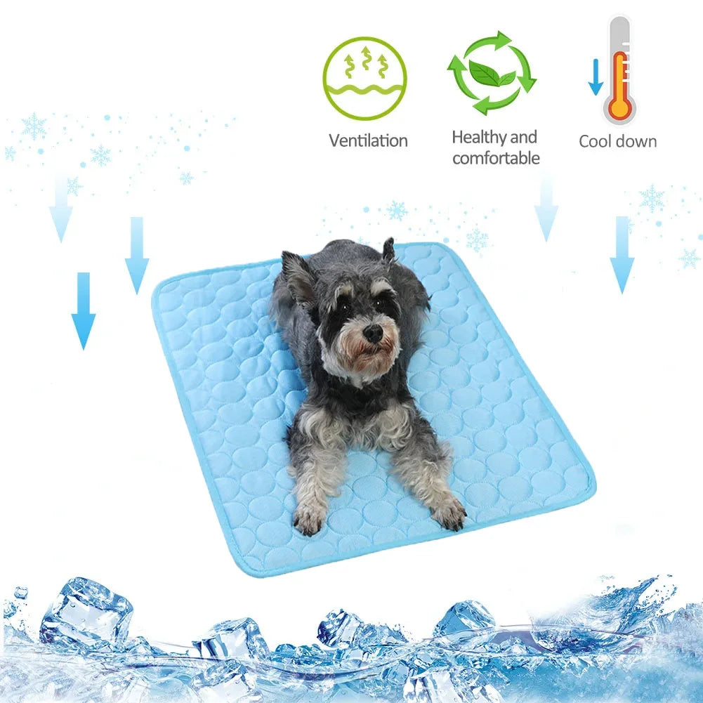 Estera refrescante para perros, alfombrilla de verano para mascotas, cama para perros, manta para gatos, sofá transpirable, lavable, suministros para mascotas, accesorios