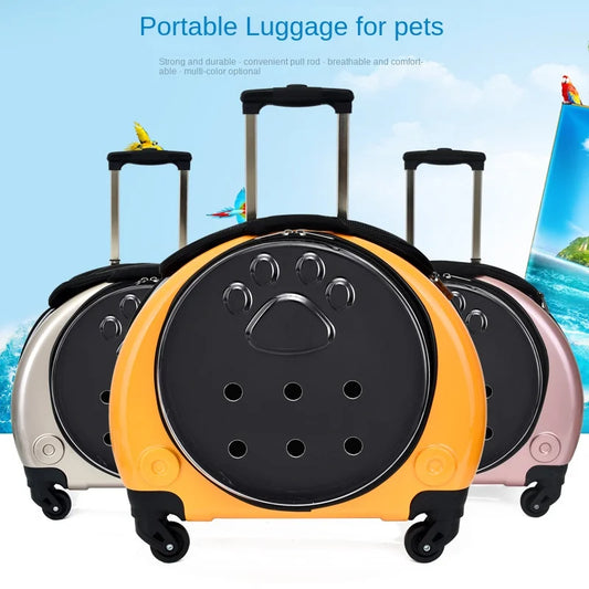 Bolsa de viaje con carrito para mascotas, bolsa transportadora para gatos, mochila transpirable para mascotas, bolsa portátil para gatos, mochila para perros de gran espacio