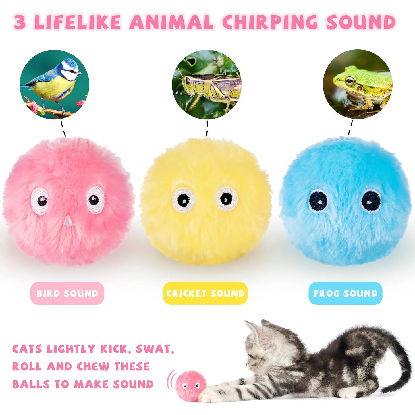 Jouets intelligents pour chats, balle interactive, herbe-aux-chats, jouet d'entraînement pour animaux de compagnie, balle de jeu, fournitures grinçantes, produits, jouet pour chats, chaton