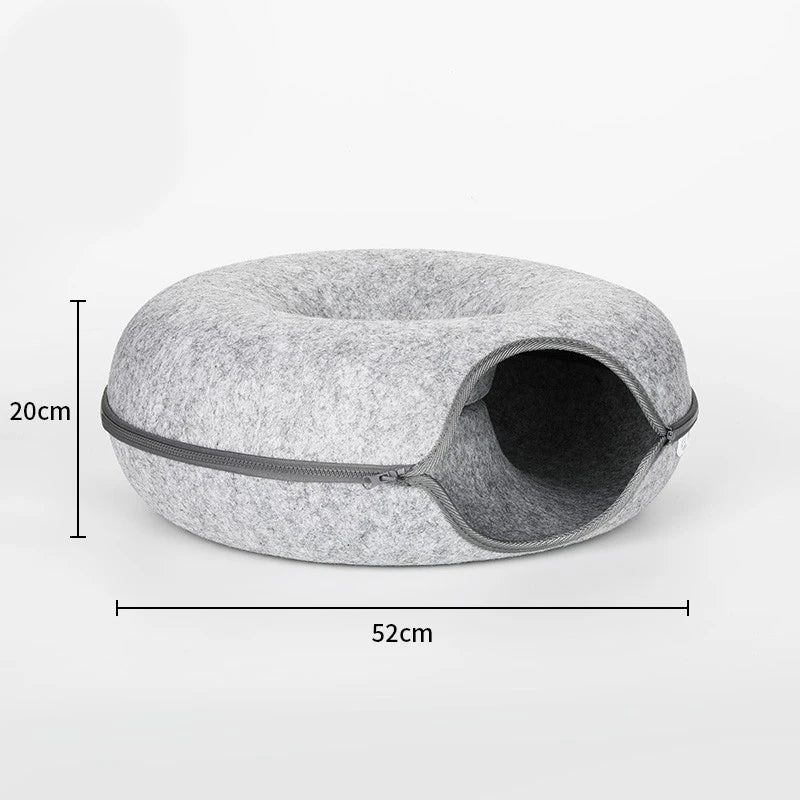 Cama para gatos Donut, túnel para Gato, juego interactivo, casa para gatos de juguete, doble uso, hurones, cama para conejos, túneles, juguetes para interiores, juguete de entrenamiento para gatitos