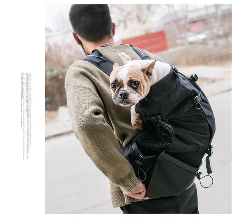 Breathable Dog Carrier Bag Portable Pet Outdoor Travel Backpack Reflective Carrier Bags for Cats French Bulldog Dog