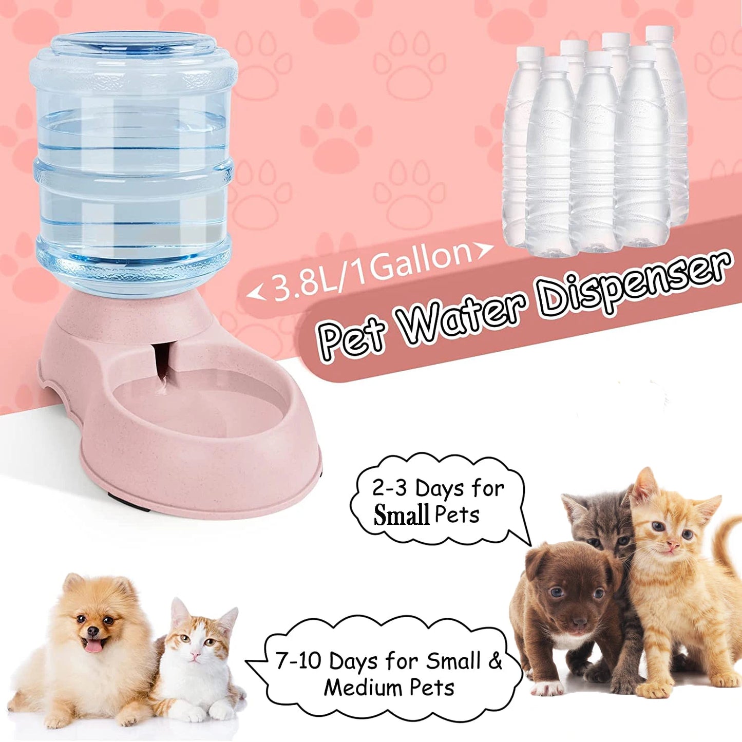 Distributeur d'eau automatique de grande capacité, mangeoire pour animal domestique, petit bol de nourriture pour chien, mangeoire pour chat, bol à boire, alimentation pour animaux de compagnie, bol d'eau