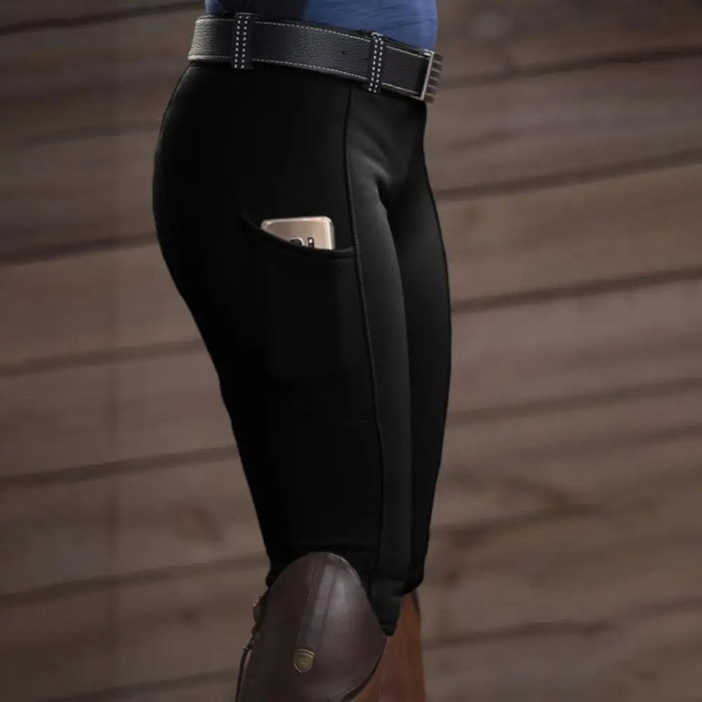 Women Horse Racing Pocket Hip Lift Horse Riding Tights Reithose Riding Pant Equestrian Pants Breeches Equestrian Leggings