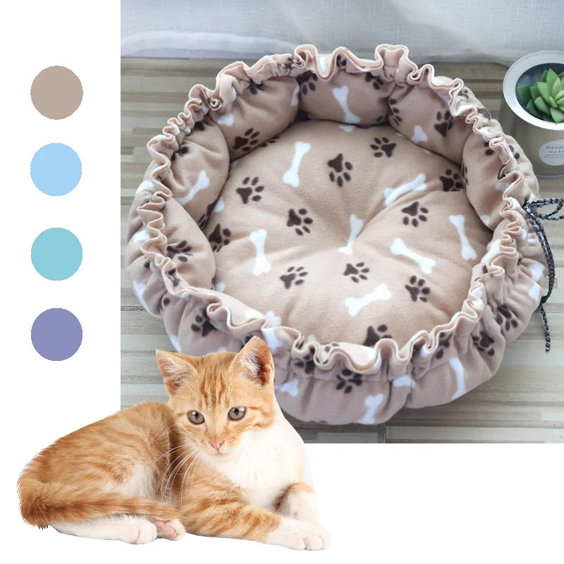 Lit créatif doux et chaud pour animaux de compagnie, nid à double usage avec cordon réglable, coussin pour animaux de compagnie, pour chats, chiots, fournitures pour animaux de compagnie