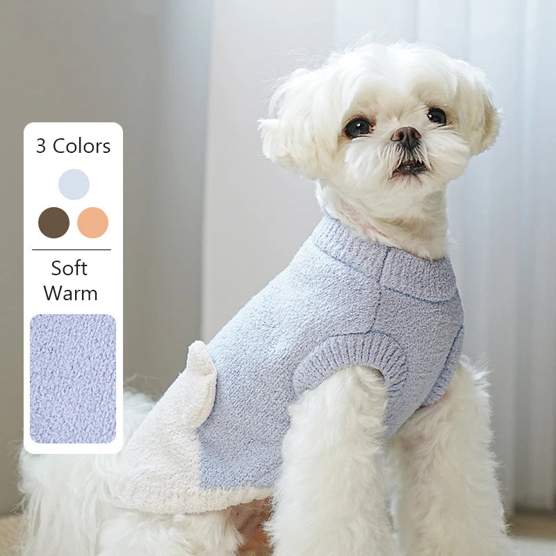 Warm Dog Sweaters Soft Comfortable Fleece Pet Sweaters for Small Dogs Cute Bear Puppy Knitted Coat for Chihuahua Maltese Bichon Fashion Style