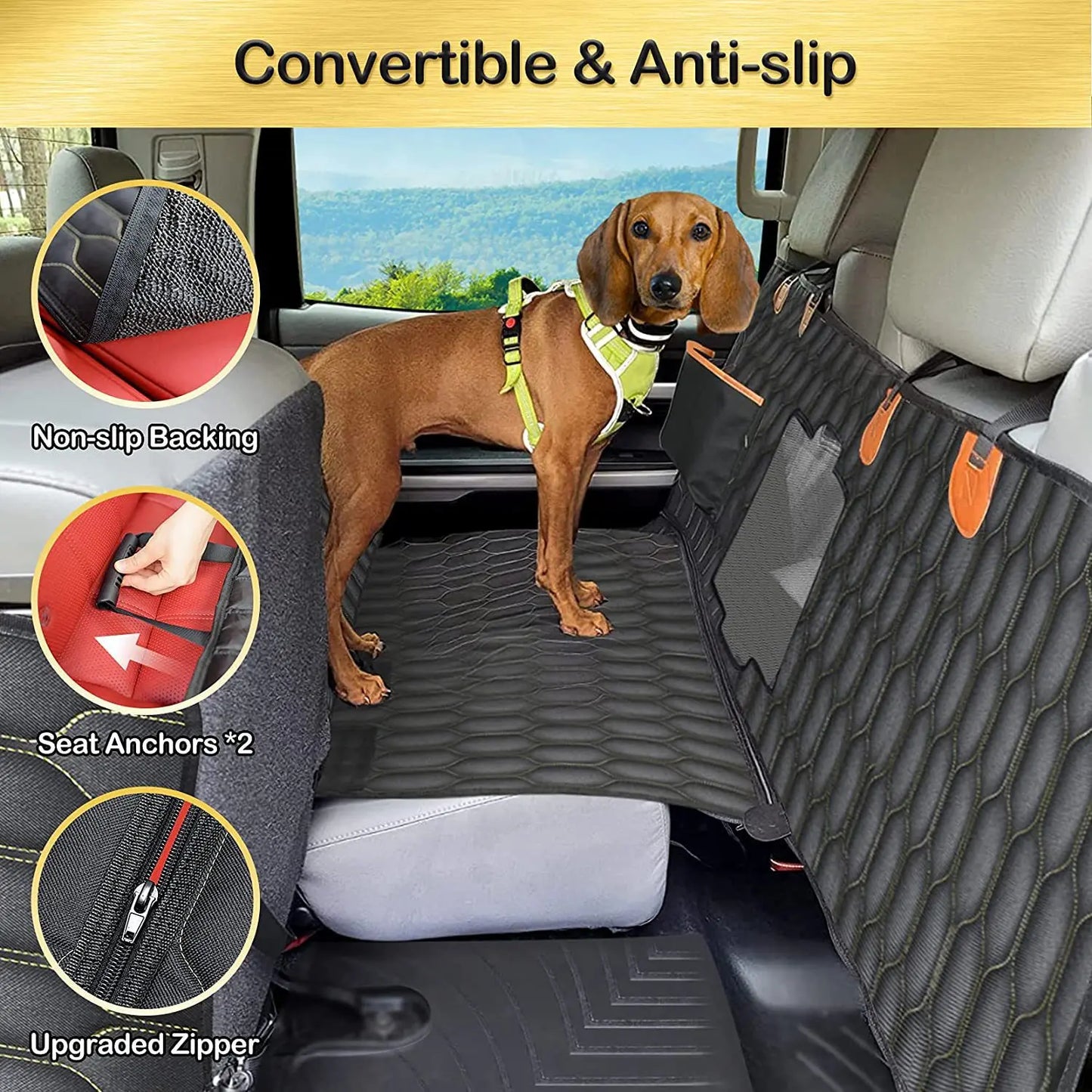 Dog Car Seat Cover Trunk Case Dog Car Dog Transporter Mat Pad Dog Car Seat Cover Hammock Dog Car Trunk Protection Accessories