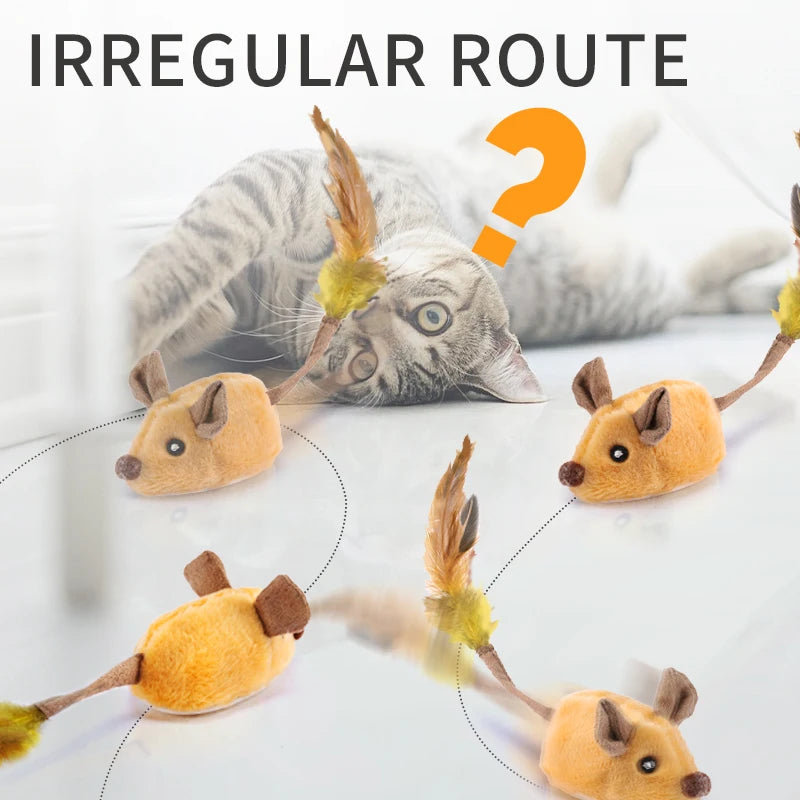 Souris de course intelligente pour chat, jouet interactif, mouvement aléatoire, électrique, Teaser, Simulation de souris, chaton, jouets en peluche auto-jouants