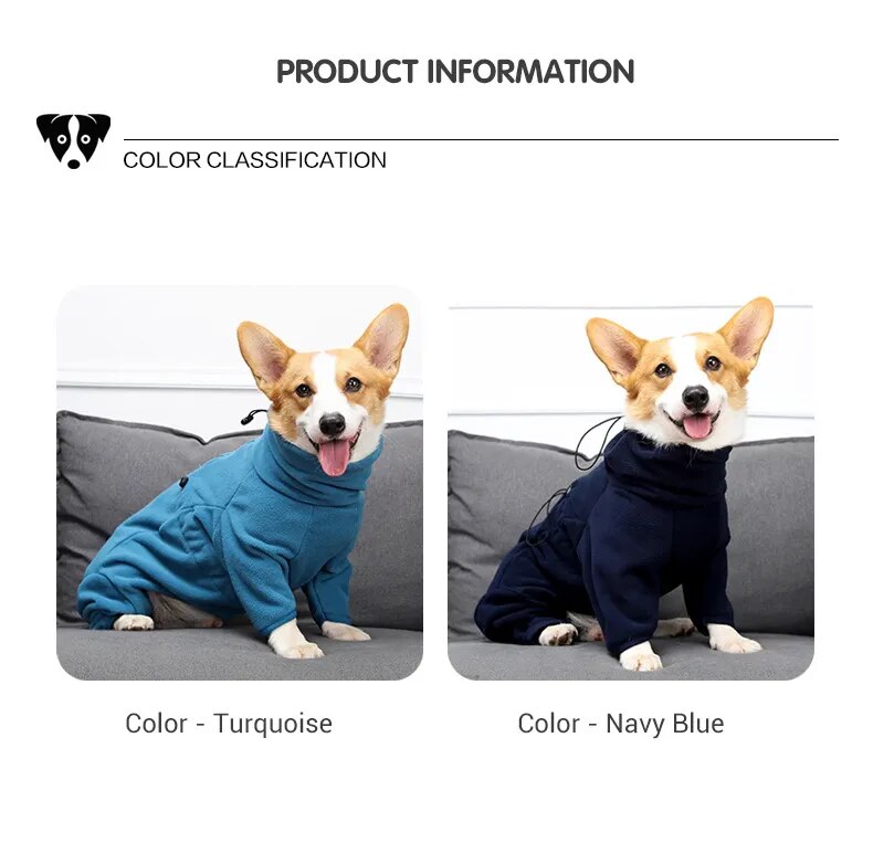 Winter Pet Hoodies Fleece Dog Clothes Thick Warm Dog Coat for Small Medium Large Dogs Adjustable Male/Female Overalls for Corgi Fashion Style