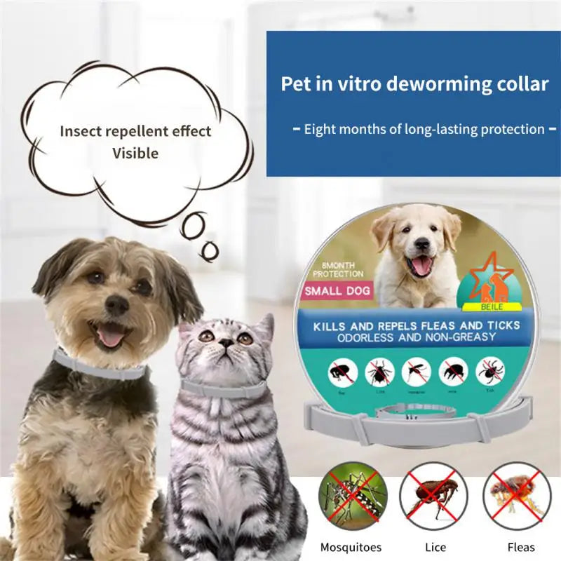 Collar antipulgas y garrapatas para perros y gatos, Collar ajustable de prevención para mascotas, repelente de insectos y plagas, suministros para cachorros, 1 ud.