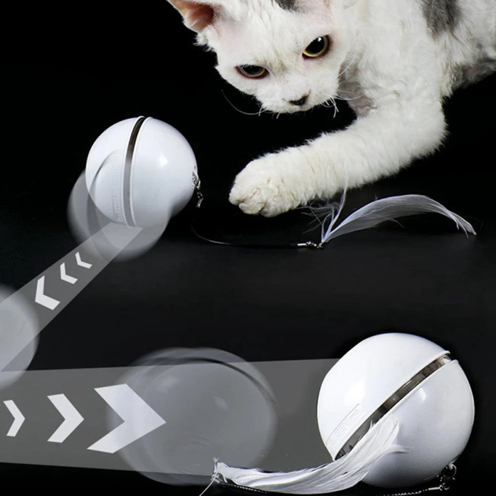 Juguetes interactivos para gatos, juguetes eléctricos automáticos rodantes para Gato elegante para gatos, juguetes de entrenamiento para gatos con movimiento automático