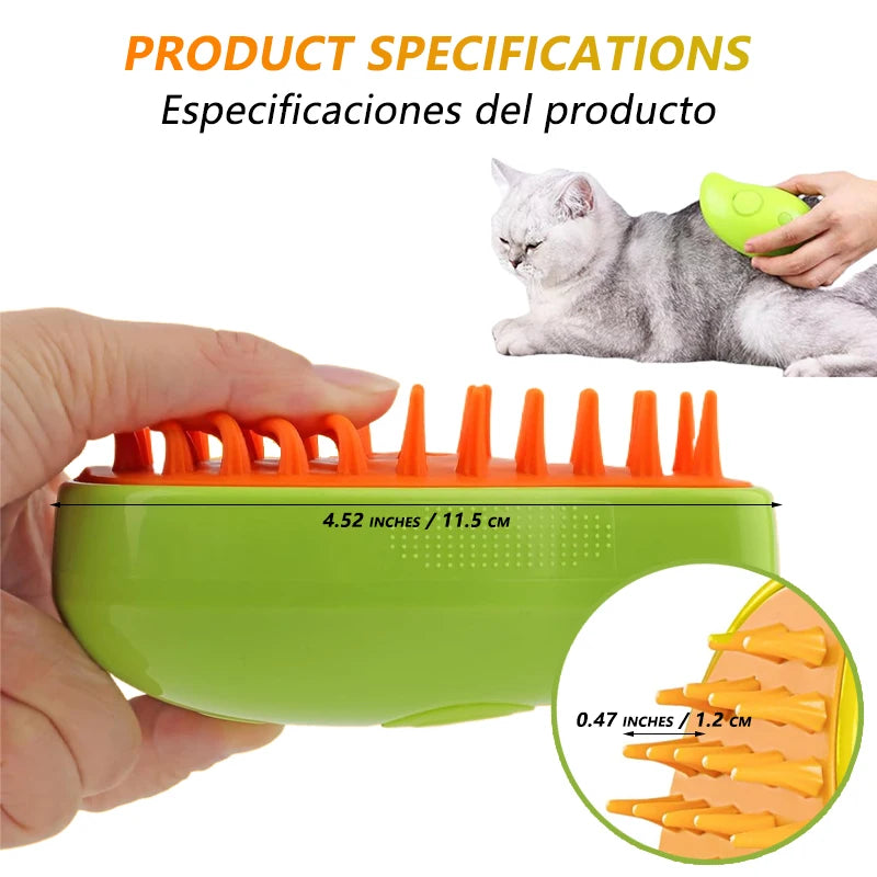 Brosse à vapeur pour chat 3-en-1, brosse à vapeur pour chien, Spray électrique, brosses à poils de chat, toilettage pour animaux de compagnie, peigne de Massage, épilation, accessoires pour animaux de compagnie