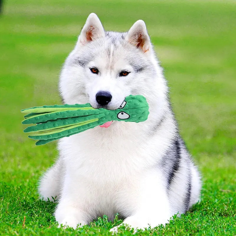 Juguetes de peluche para perros, pulpo, juguetes para perros chirriantes para la dentición, juguetes interactivos suaves y duraderos para masticar perros para cachorros