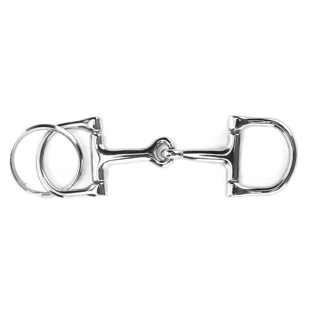 1 PC D-Shaped Snaffle Keychain Durable Silver D Zine-Alloy Horse Snaffle Bits Key Chain Decoration Gift For Men Women