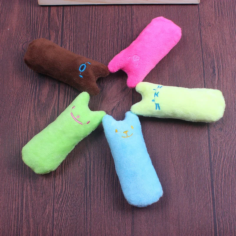 2024 Catnip Toys Funny Interactive Plush Teeth Grinding Cat Toy Kitten Chewing Toy Claws Thumb Bite Cat Mint Pets Accessories