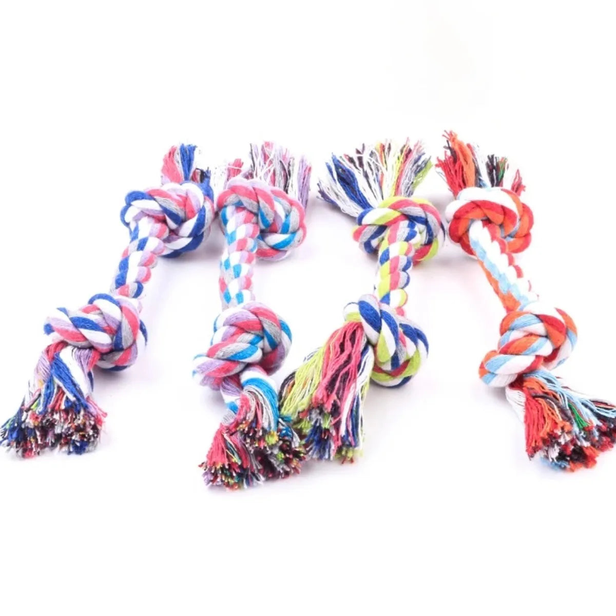 20pcs Dog Toy Pet Molar Bite-resistant Cotton Rope Knot Dog Puppy Relieving Stuffy Cleaning Teeth Pet Chew Toys Random Color