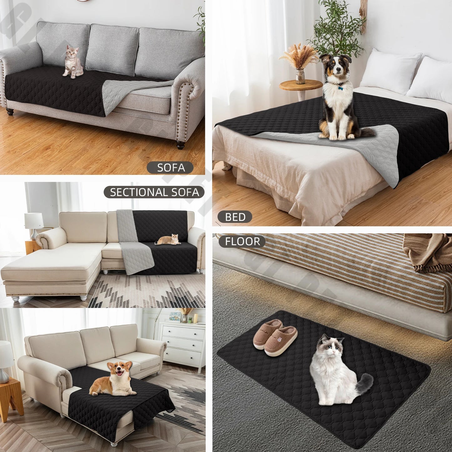 Waterproof Non-Slip Dog Bed Cover and Pet Blanket Sofa Pet Bed Mat Car Incontinence MattressProtectors Furniture Couch Cover