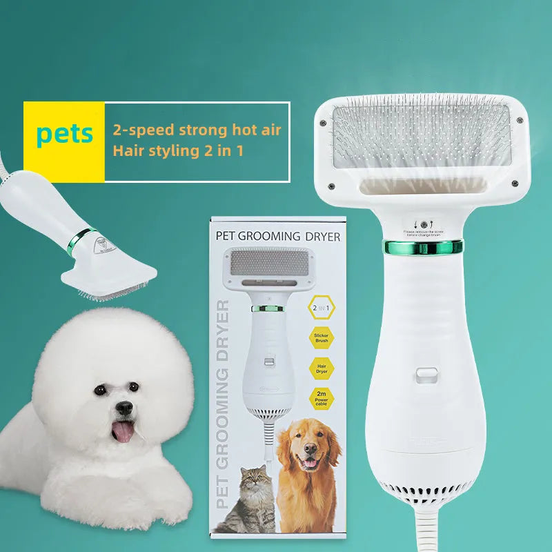 Secador de pelo para perros y gatos, cepillo alisador para baño, secador de pelo profesional 2 en 1, peine de aseo para cachorros y gatos, accesorios para soplador de perros