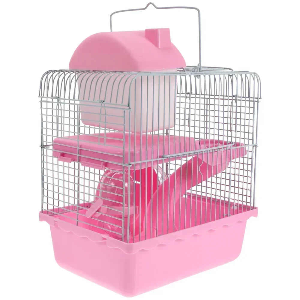 Double-layer Hamster Cage Glamping Accessories Mouse Toy Villa Small House Hideout Hut