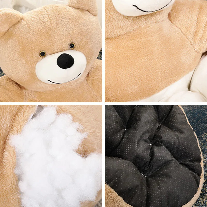 Cama de perro de oso de peluche gigante, cama de perro mediana de felpa de invierno, muebles, cojín para gato, sofá para cachorro, colchón para dormir, suministros para cachorros y mascotas