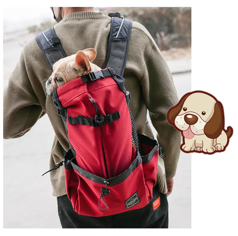 Breathable Dog Carrier Bag Portable Pet Outdoor Travel Backpack Reflective Carrier Bags for Cats French Bulldog Dog