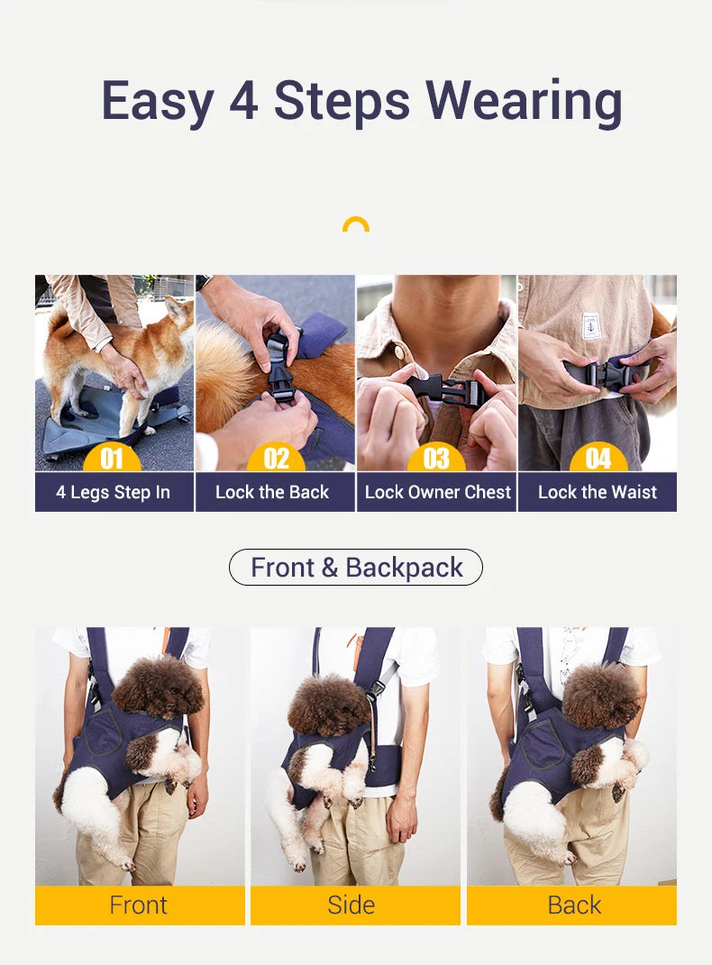 Sac à dos pour chiens, porte-chien en plein air, pour l'équitation, la marche, le dos et la taille, respirant, facile à installer, sac de voyage pour animaux de compagnie