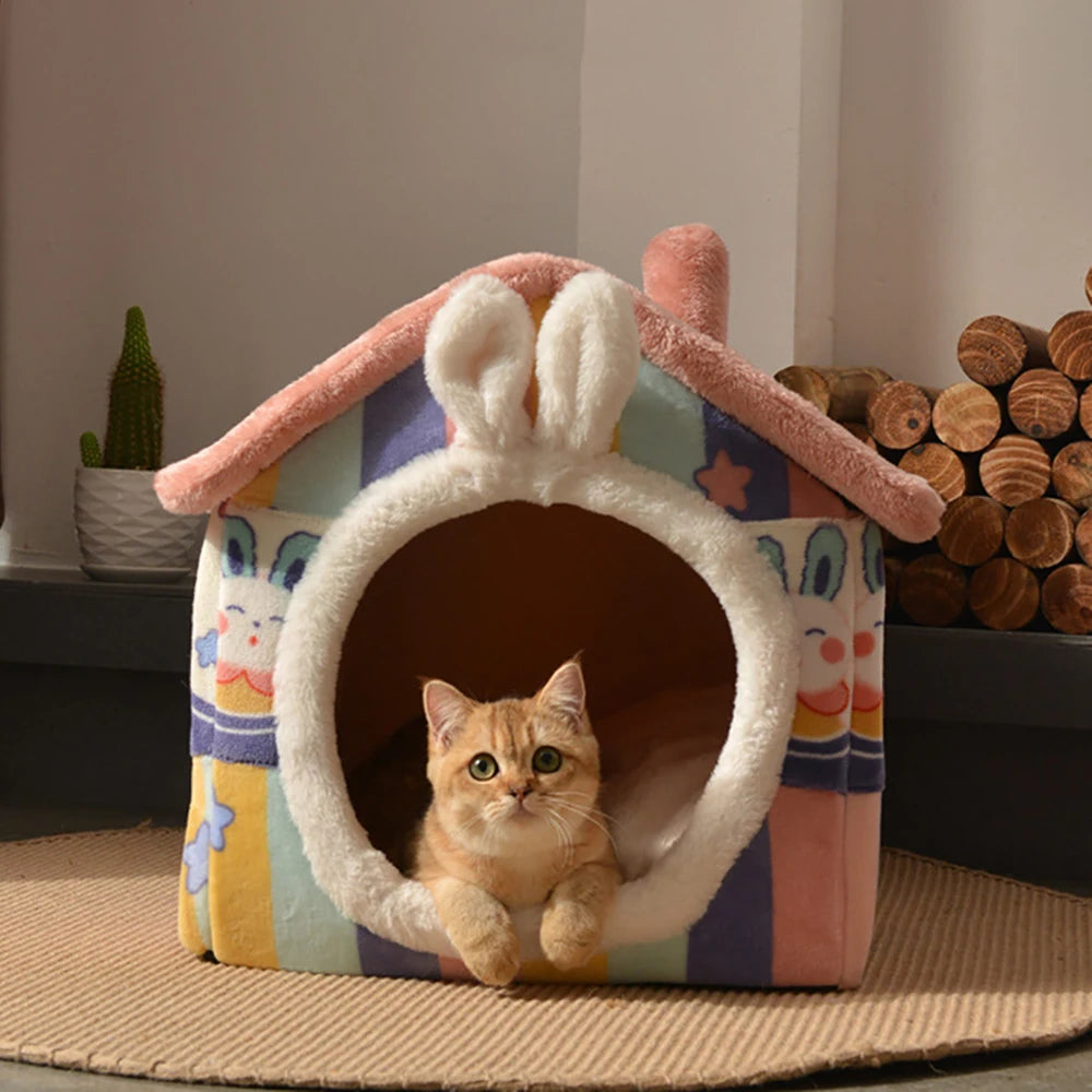 Cat House For Small Medium Dogs Washable Comfortable And Warm Fully Detachable Easy Storage Pet Beds & Furniture Cat