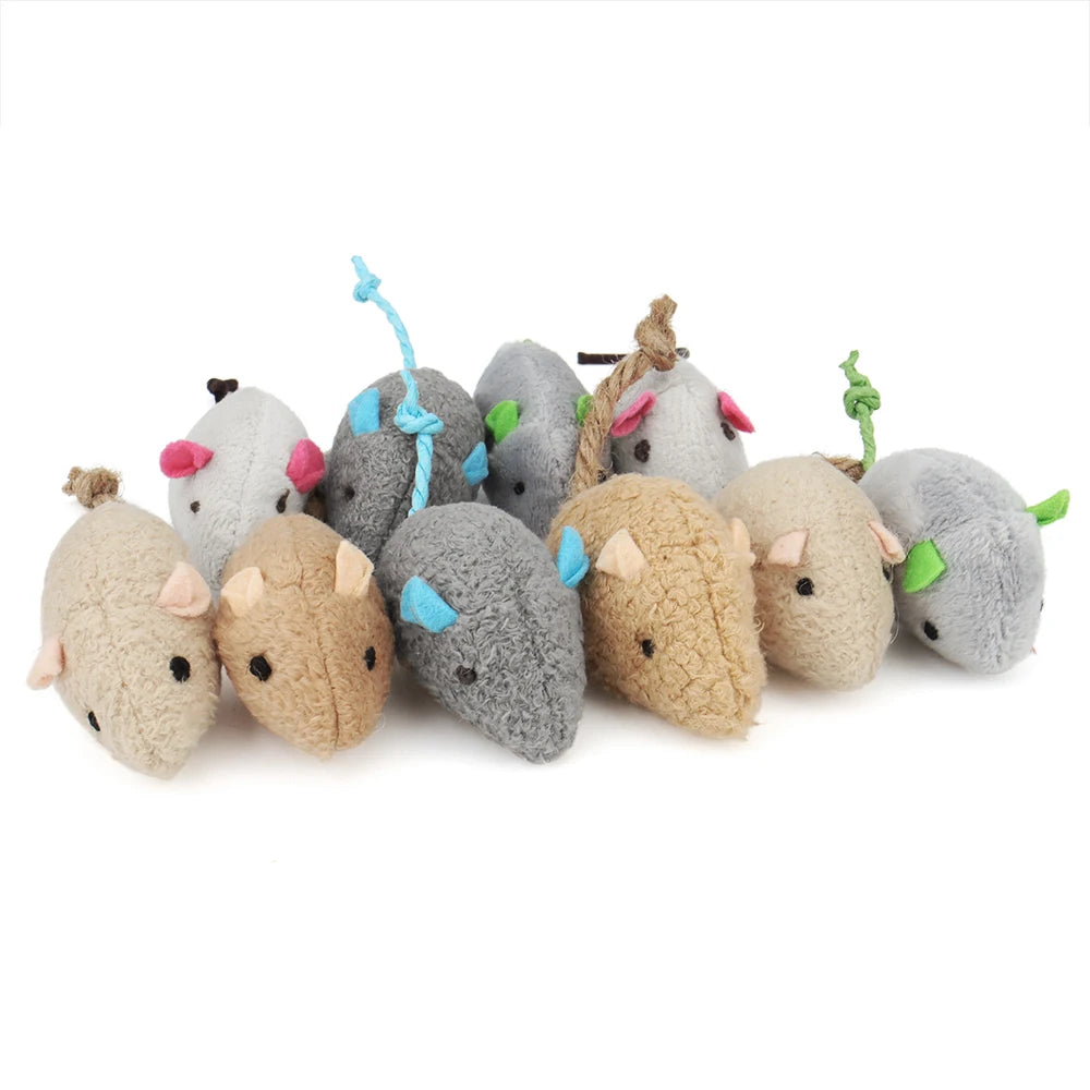 Mélange de jouets pour animaux de compagnie, 12 pièces, souris à herbe-aux-chats, jouet en peluche amusant, jeu interactif pour chaton