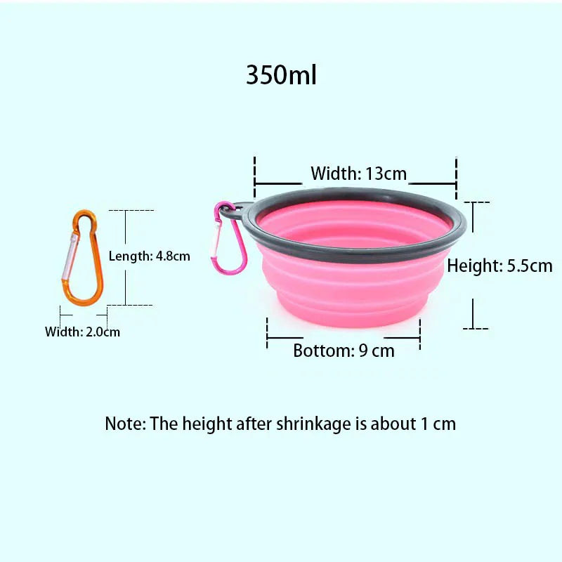 350/1000ml Large Collapsible Dog Pet Folding Silicone Bowl Outdoor Travel Portable Puppy Food Container Feeder Dish Bowl Accessories