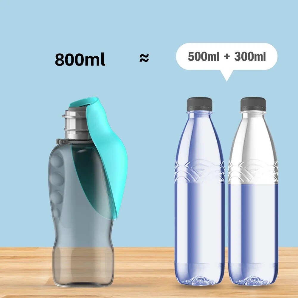 Botella de agua portátil para perros pequeños, medianos y grandes, tazón para beber para viajes al aire libre, alimentador para cachorros y gatos, accesorios para Labrador, 800ml