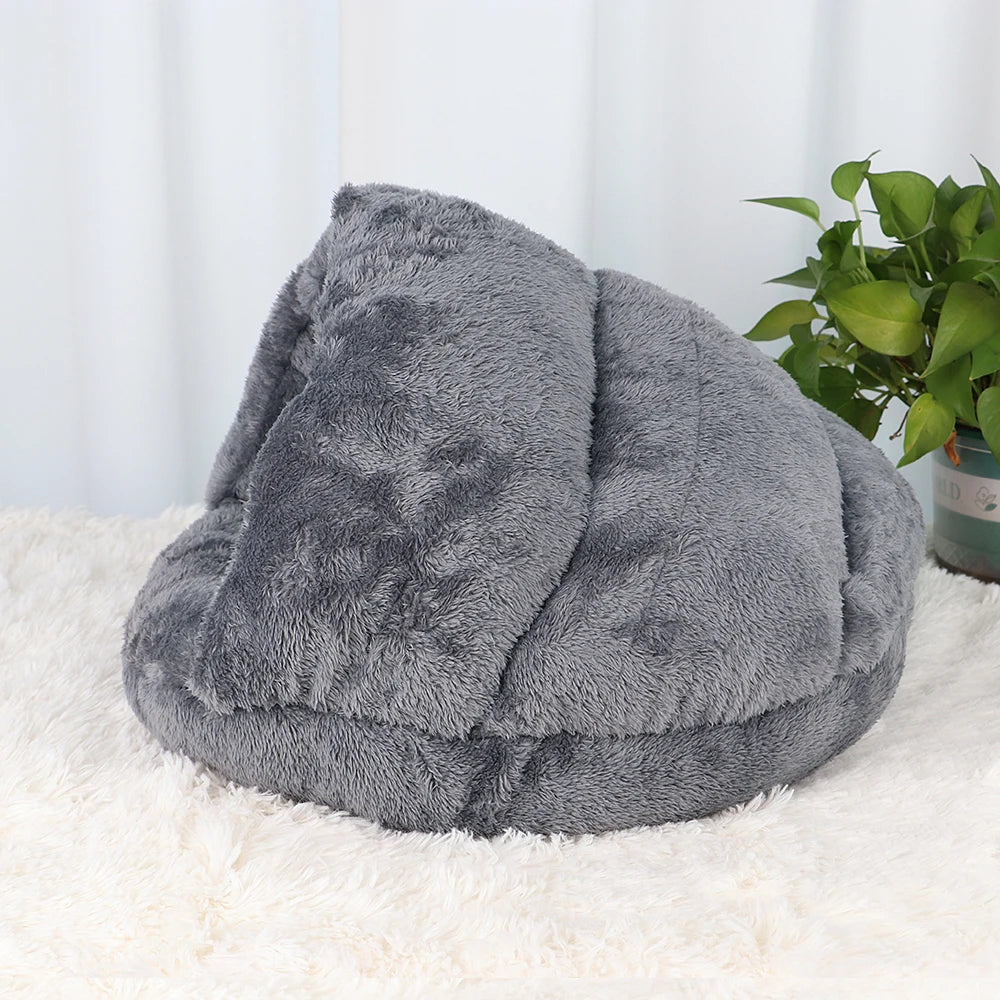 Warm Fleece Cat Bed Soft Kitten Nest Kennel For Small Dogs Cats Puppy Sleeping House Tent Pads Pet Accessories