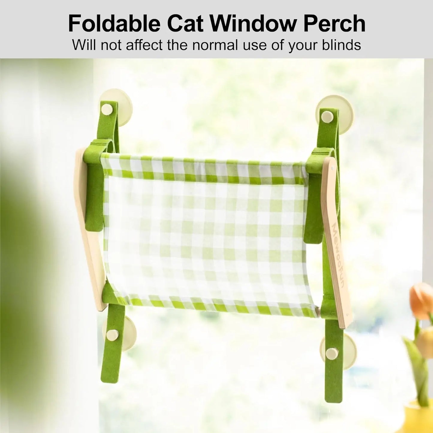 MEWOOFUN Spring Series Cat Window Perch Hammock Bed,Window Cat Perch with 4 Suction Cups Foldable Cat Window Seat for Indoor Cat