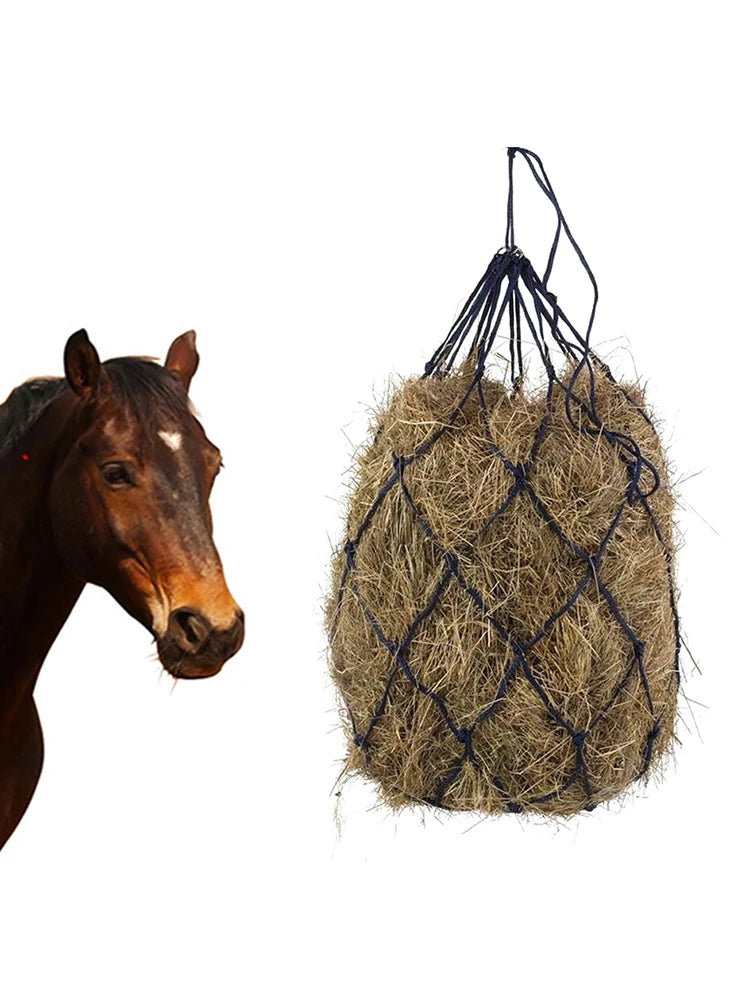 Red de heno, productos duraderos para el cuidado de caballos, red de heno con agujeros pequeños, equipo de red de heno, alimentador de heno de alimentación lenta, bolsas de red para caballos