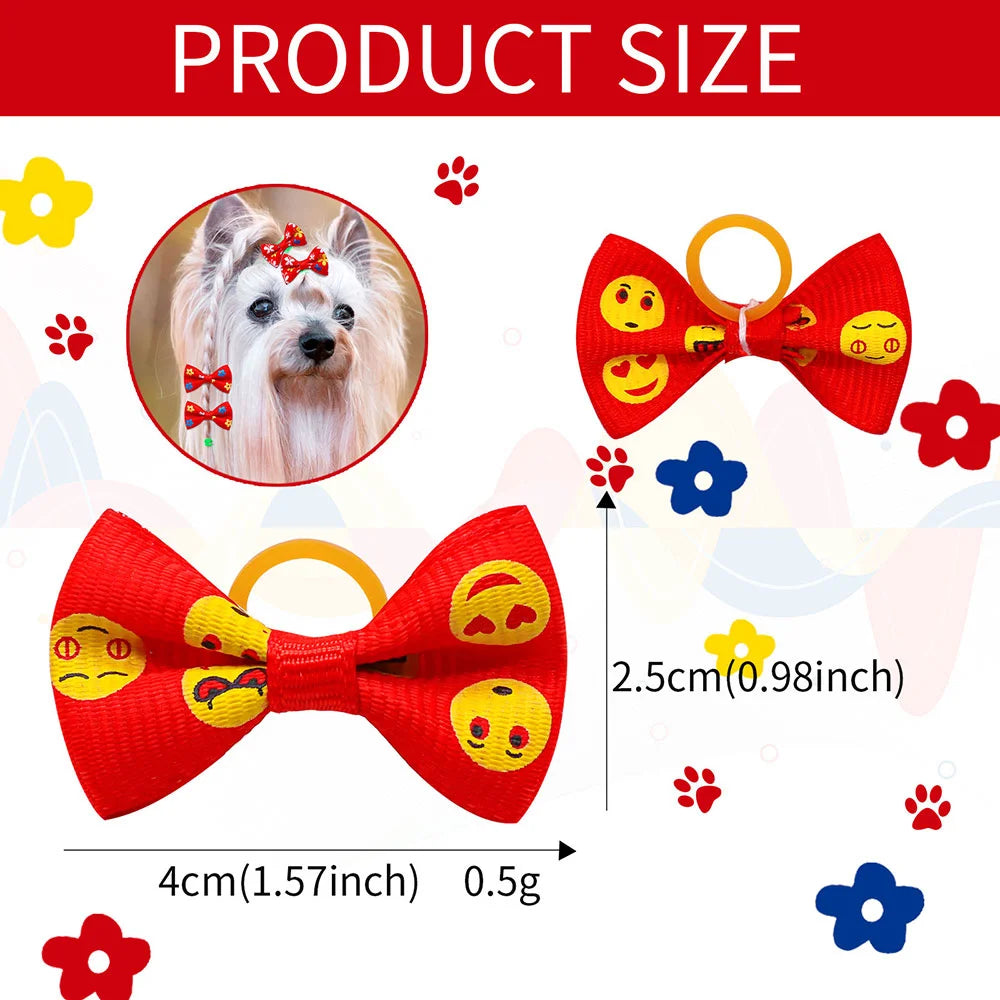 30 pièces chien chat chiot toilettage arcs accessoires de cheveux pour animaux de compagnie décorer cheveux pour petit chien cheveux élastique chien fournisseur