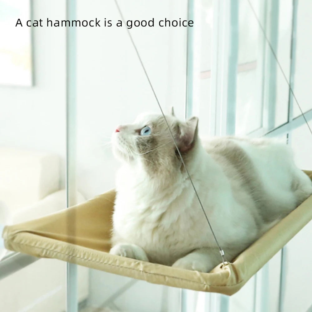 Pet Cat Hammock Hanging Cat Bed Bearing 20Kg Comfortable Cat Sunny Window Seat Mount Kitten Climbing Frame Pet Accessories