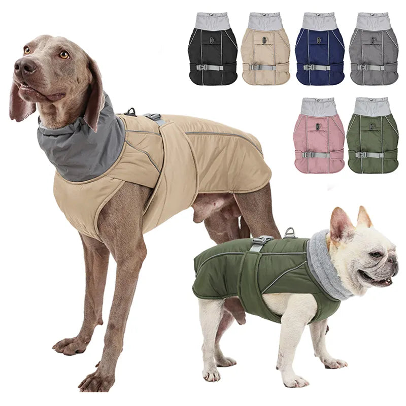 Ropa para perros, chaqueta de invierno de lujo para perros pequeños, medianos y grandes, impermeable, suave, acolchado, abrigo cálido para mascotas, traje reflectante de seguridad para perros