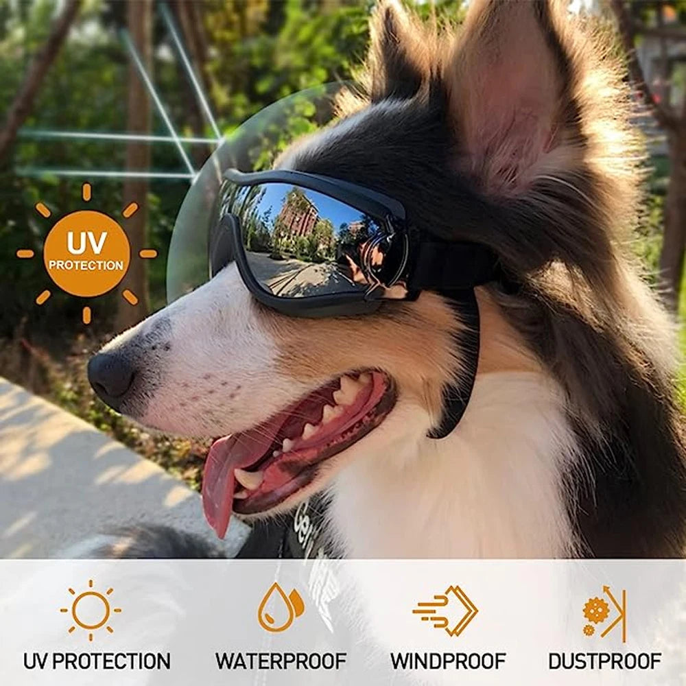 Gafas de sol para perros Gafas para perros Correa ajustable para viajes Esquí y antivaho Gafas de nieve para perros Gafas para mascotas para accesorios para perros medianos a grandes