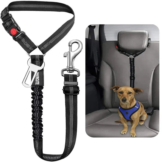 Ceinture de sécurité deux en un pour chien, ceinture de sécurité pour voiture et animal de compagnie, peut être ajustée pour les accessoires pour animaux de compagnie, collier pour chat et chien