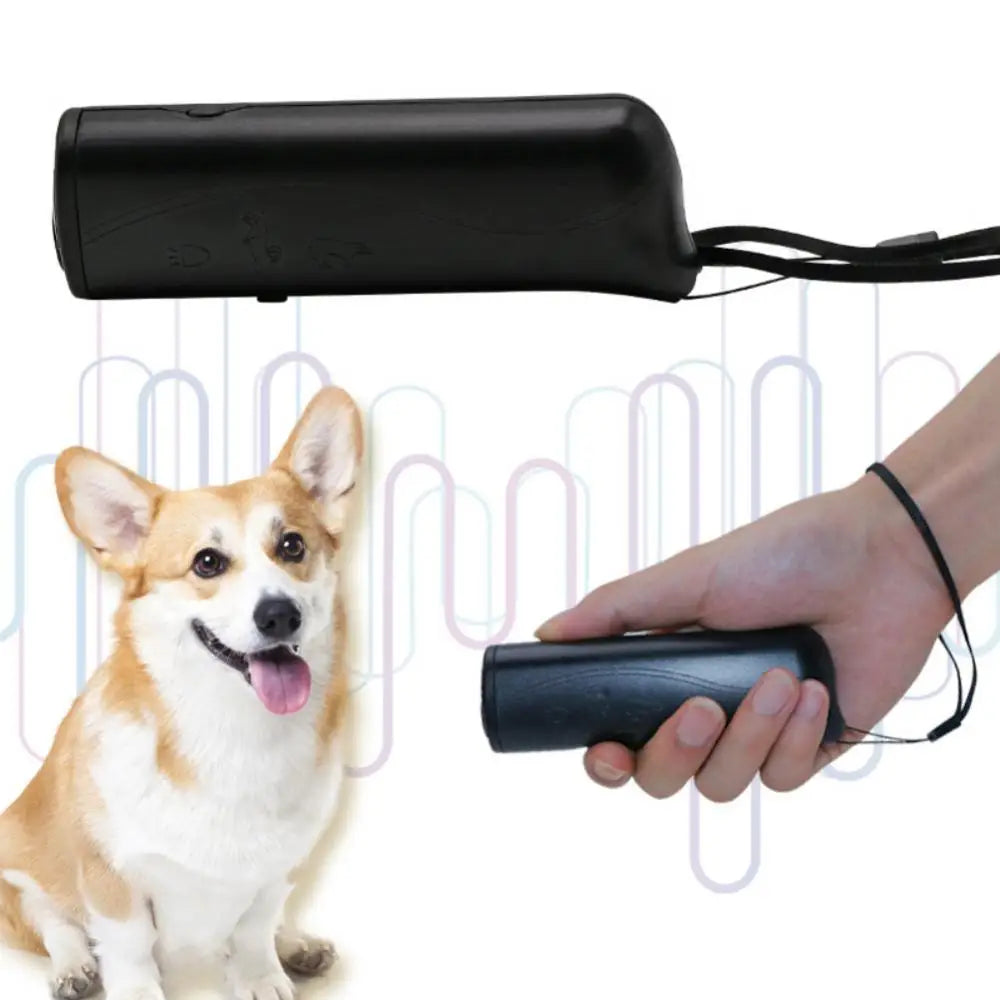 Repelente de perros 3 en 1, Dispositivo contra ladridos, suministros de entrenamiento para Control de ladridos y parada ultrasónica con linterna LED, productos para perros