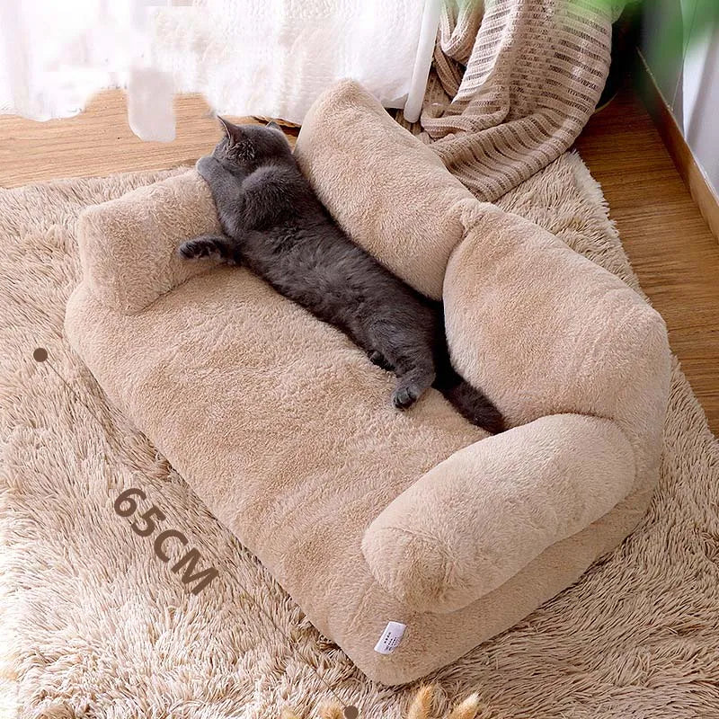 Cama de lujo para gatos, sofá cálido supersuave para perros pequeños, gatos, desmontable, lavable, antideslizante, cama para dormir para gatitos y cachorros, suministros para mascotas